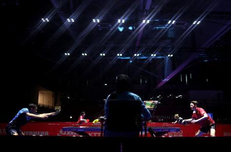 張本智「厳しい戦い勝つ」 世界卓球、決勝Ｔへ調整
