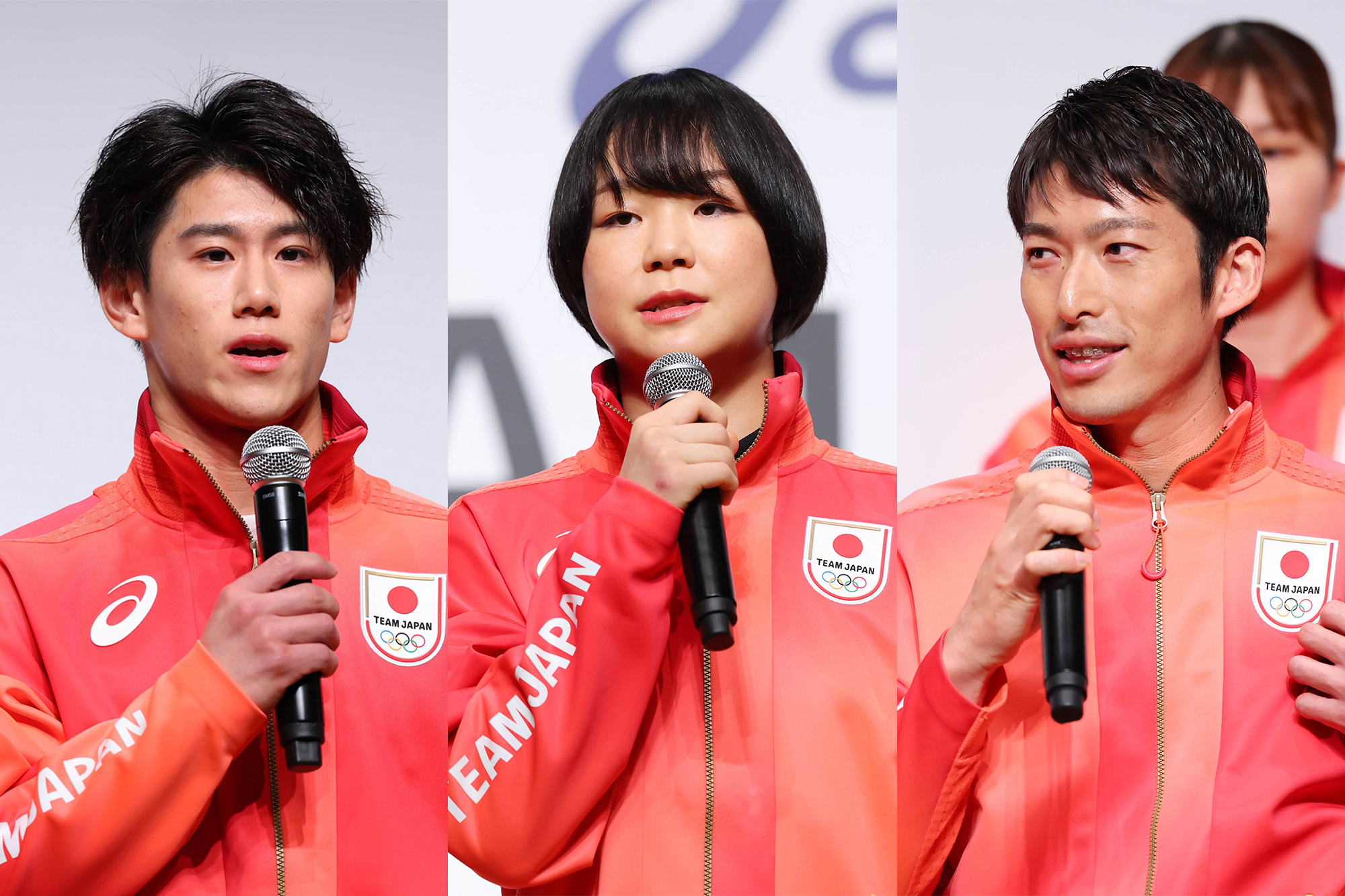 左から橋本大輝選手、藤波朱理選手、見延和靖選手（写真：アフロスポーツ）