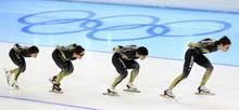 スケートの加藤、長島らが初練習 ソチ五輪会場のリンクで