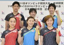 卓球、リオ五輪代表が練習公開 石川「自信をパワーに」