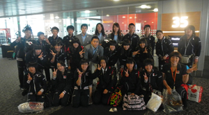 Meeting with Yuki Ota, Kenta Chida and others from the fencing team at Heathrow Airport