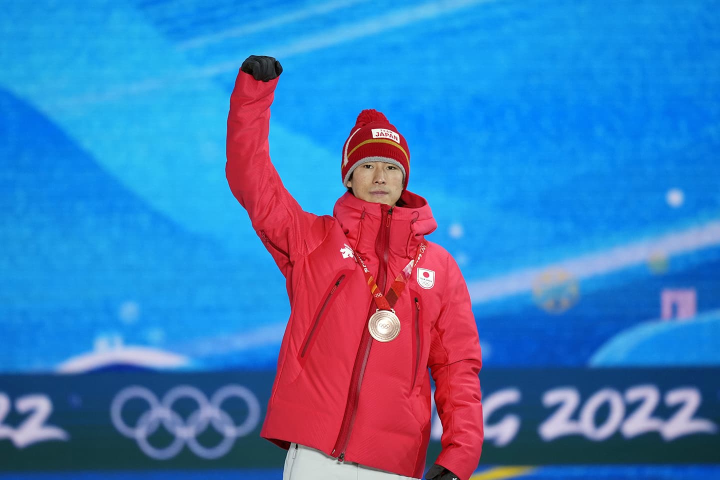 北京2022冬季大会モーグル男子表彰式堀島が銅メダル
