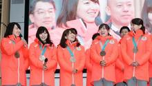 平昌五輪選手団が解団式 史上最多１３個のメダル