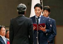 日本選手団がアジア大会結団式 東京五輪に「バトン届ける」