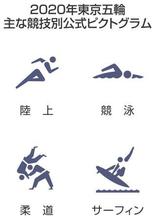 東京五輪のピクトグラムを発表 ６４年大会継承、シンプルに