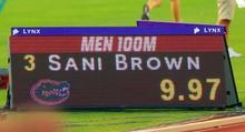 サニブラウンが日本新、９秒９７ 陸上男子１００ｍ、桐生超え