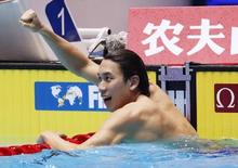 ２００ｍ自由形で松元克央が銀 青木玲緒樹４位、世界水泳