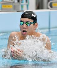 競泳・渡辺一平、五輪へ練習公開 「チャレンジャーで」