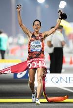 ５０キロ競歩の鈴木Ｖ、五輪へ 陸上、世界選手権第２日