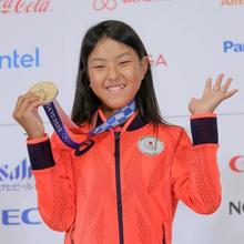 四十住さくら「まだ夢みたい」 女子パーク、１２歳開心那も会見