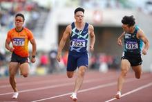 男子１００ｍ、小池Ｖ１０秒１９ 全日本実業団陸上第２日