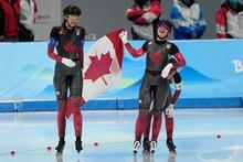 団体追い抜き、女子はカナダ優勝 スピードスケート・１５日