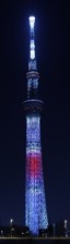 東京スカイツリーが北京2022オリンピック競技大会の閉会式に合わせ、TEAM JAPANへの特別メッセージを投影