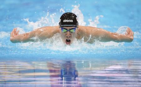 本多「銅」日本勢初メダル 世界水泳、男子２００バタ