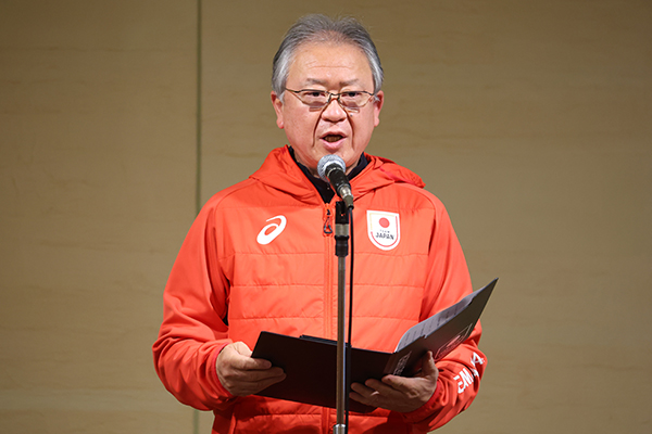 FISU冬季ワールドユニバーシティゲームズ（2023/レークプラシッド） のTEAM JAPAN選手団出発式を実施