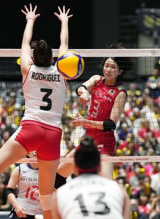 バレー日本、初戦でペルーに快勝 女子パリ五輪予選