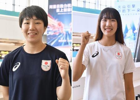 バド山口「緊張せずにやりたい」 ゴルフ馬場らも杭州入り