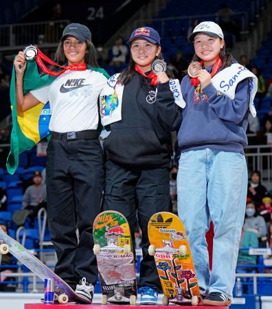 白井初Ｖ、女子は１７歳織田 五輪予選の世界スケボー