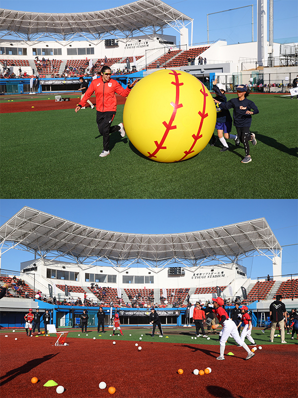 上野由岐子選手が子供たちとソフトボールで交流「UENO YUKIKO 上野由岐子選手が子供たちとソフトボールで交流「UENO YUKIKO
