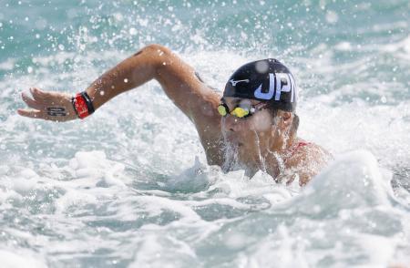 オープンＷ、南出がパリ五輪へ 男子１０キロ、世界水泳第３日