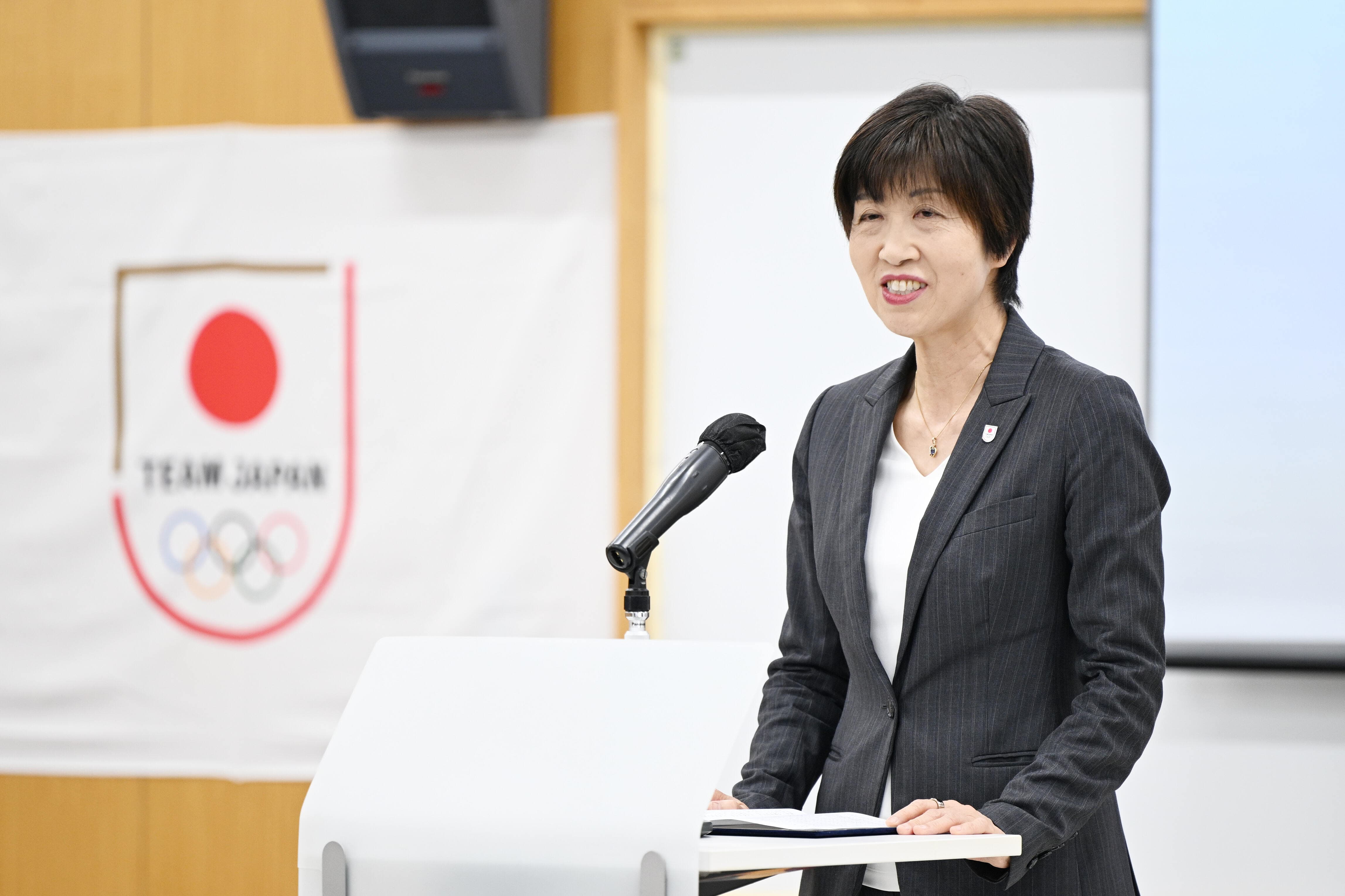 主催者代表として星香里JOC常務理事が挨拶（写真：アフロスポーツ）