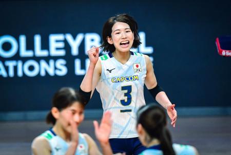 フランス戦に出場した日本の古賀（３）＝マカオ（Ｖｏｌｌｅｙｂａｌｌ　Ｗｏｒｌｄ提供）