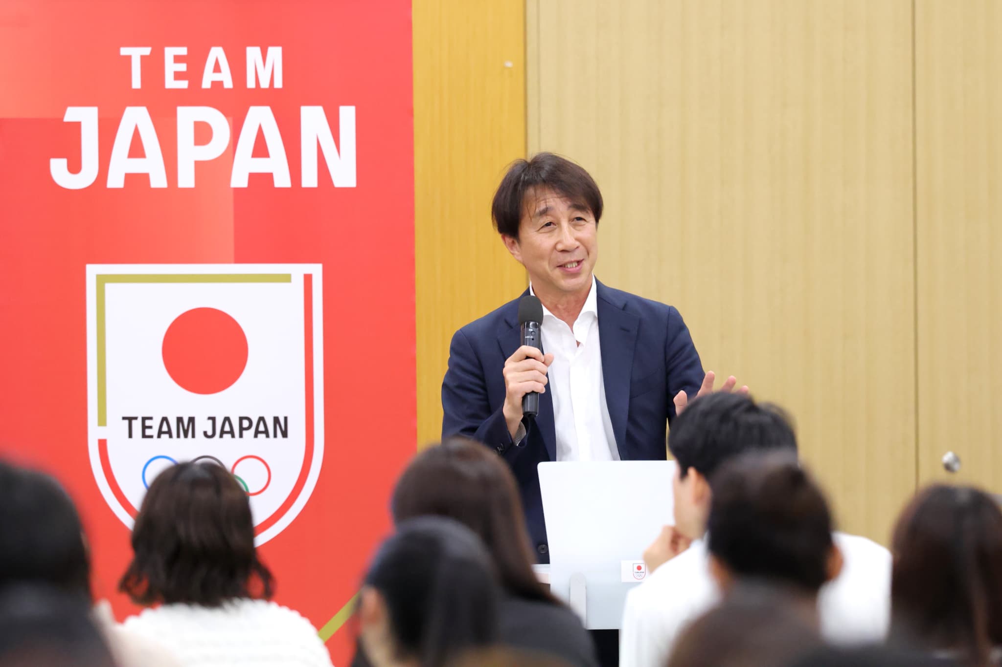 クロージングセッションに登壇した原田雅彦JOCミラノ・コルティナ2026対策プロジェクトサブリーダー（写真：アフロスポーツ）