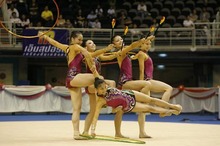 【バンコク大会・新体操】団体（3フープ +2クラブ）で、日本チームが銀メダル獲得！