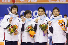 【スケート・ショートトラック】男子5,000mリレー、日本チームが銅メダルを獲得！