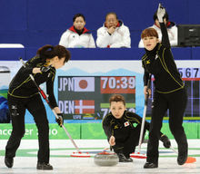 カーリング女子 予選　日本対デンマーク