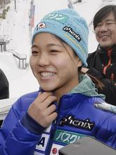 五輪代表の高梨「夢が現実に」 ソチ決定に喜び語る
