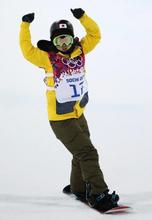岡田は準決勝を突破 スノーボード・１２日
