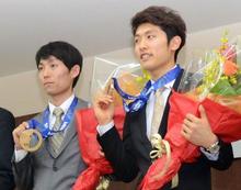 ジャンプ伊東、清水選手が報告会 「恩返しできたと思う」