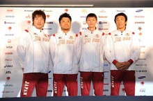 【陸上競技】銅メダルを獲得した男子４×100ｍリレーチームが記者会見