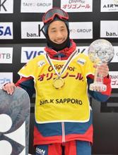 スノボＷ杯ＨＰ、青野が優勝 札幌大会最終日