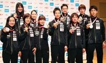 世界卓球男女準Ｖの日本が帰国 伊藤「リベンジしたい」