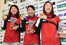 バドミントン、奥原希望が帰国 全英ＯＰ優勝「自信にしたい」