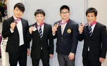 男子レスリング高谷、樋口ら帰国 五輪での活躍誓う