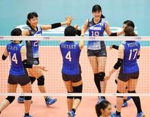 バレー女子、日本は完勝で３勝目 ワールドＧＰ京都大会